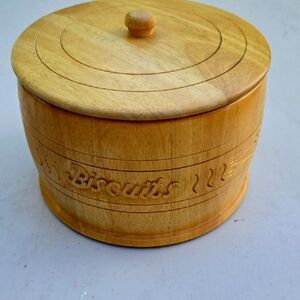 Wooden Biscuit Storage  Heritage Carvedcanaster GC